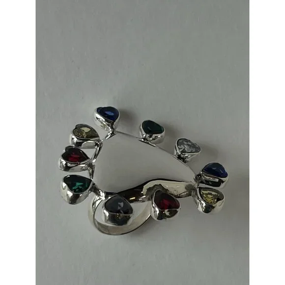 Special Edition Heart Ring 925 Sterling Silver with Multicolor Zirconia - Picture 11 of 14